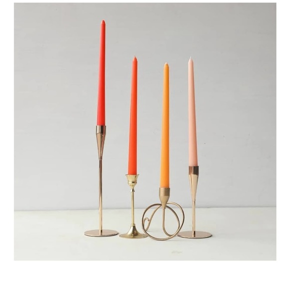 Set of 8 Colorful Taper Candles Orange Gradient - Picture 1 of 3